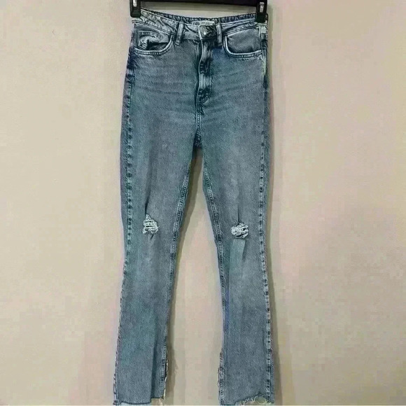 Zara High Rise Slim Bootcut Slit Leg Blogger Fav Jeans Women’s Size 4 - Picture 1 of 8